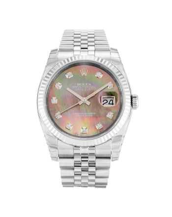 Rolex Datejust Pearl Black-Diamond Dial 116234 Mens 36MM